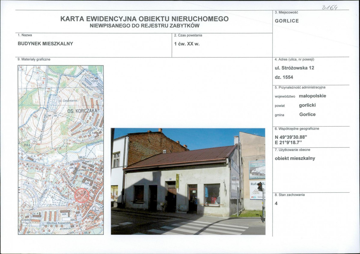 Karta obiektu niewpisanego do rejestru, skan nr 1