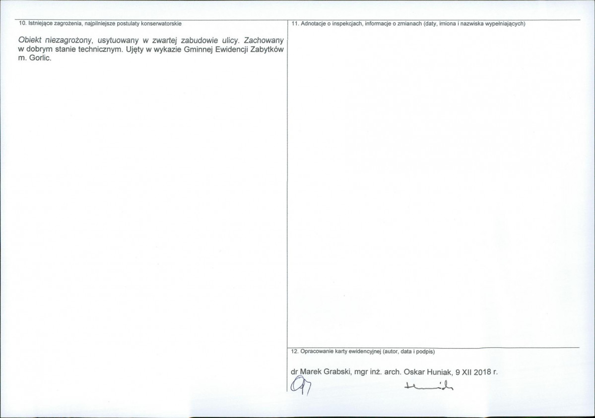 Karta obiektu niewpisanego do rejestru, skan nr 2