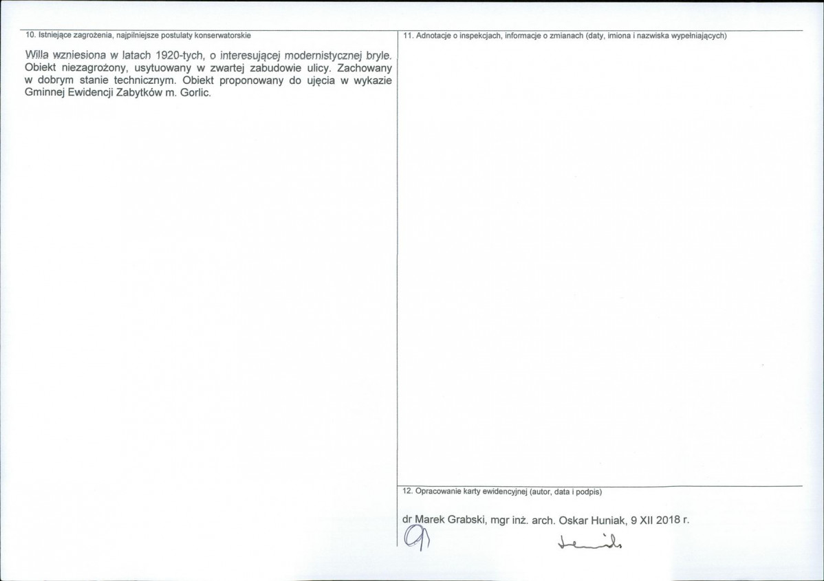 Karta obiektu niewpisanego do rejestru, skan nr 2