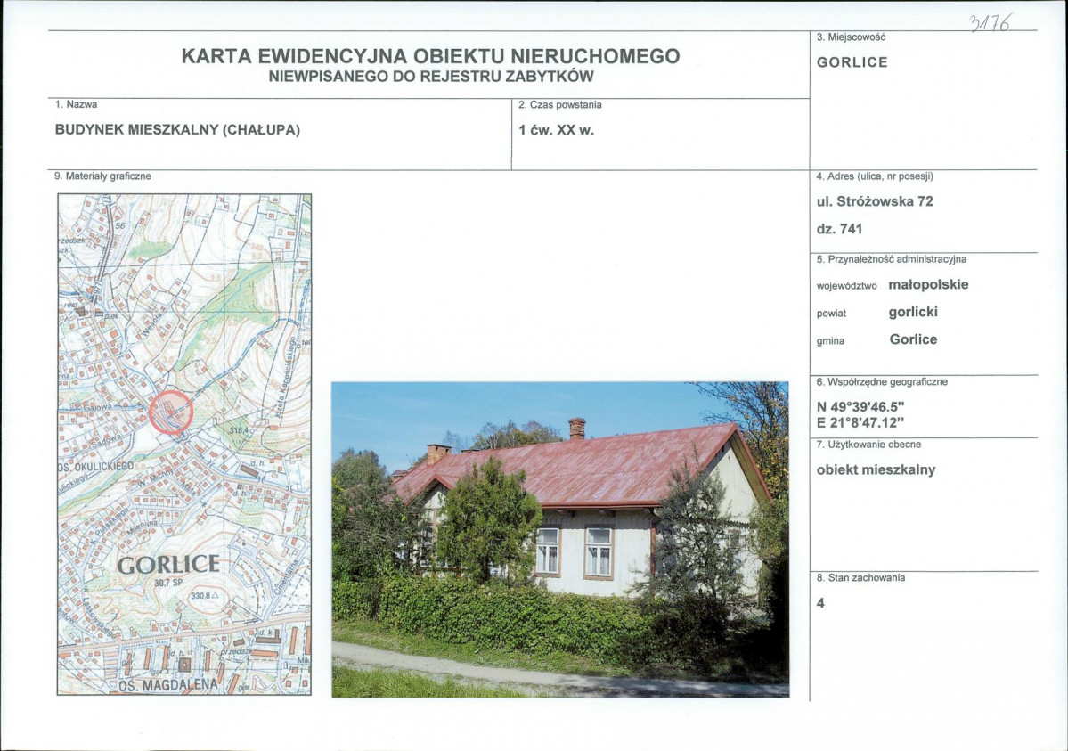 Karta obiektu niewpisanego do rejestru, skan nr 1