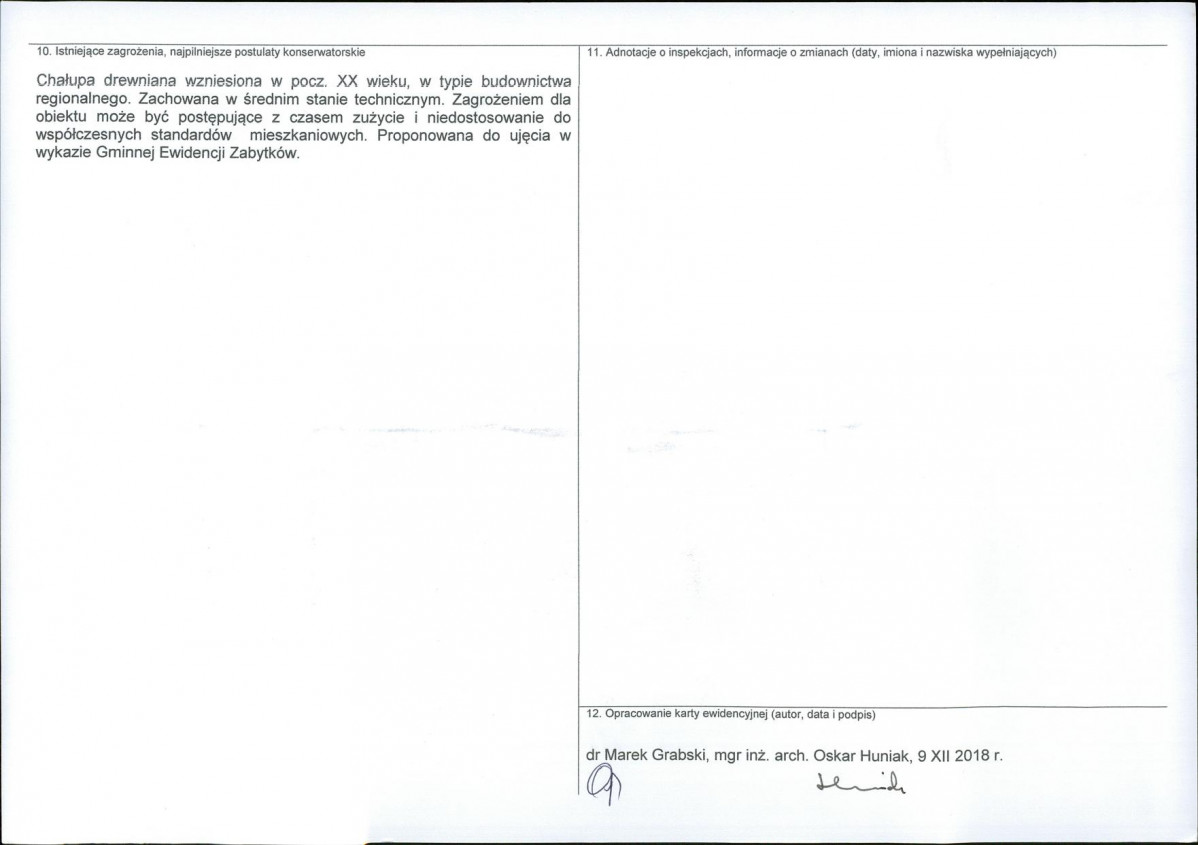 Karta obiektu niewpisanego do rejestru, skan nr 2