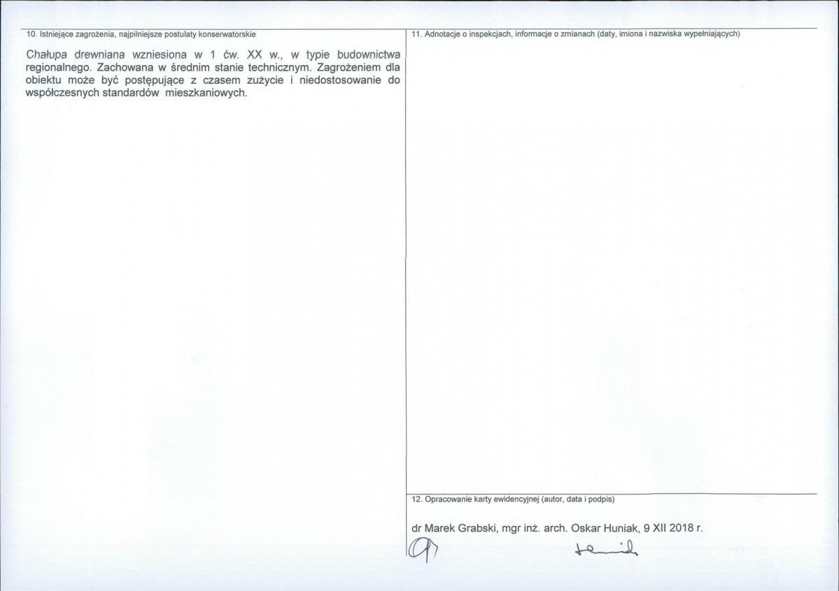 Karta obiektu niewpisanego do rejestru, skan nr 2