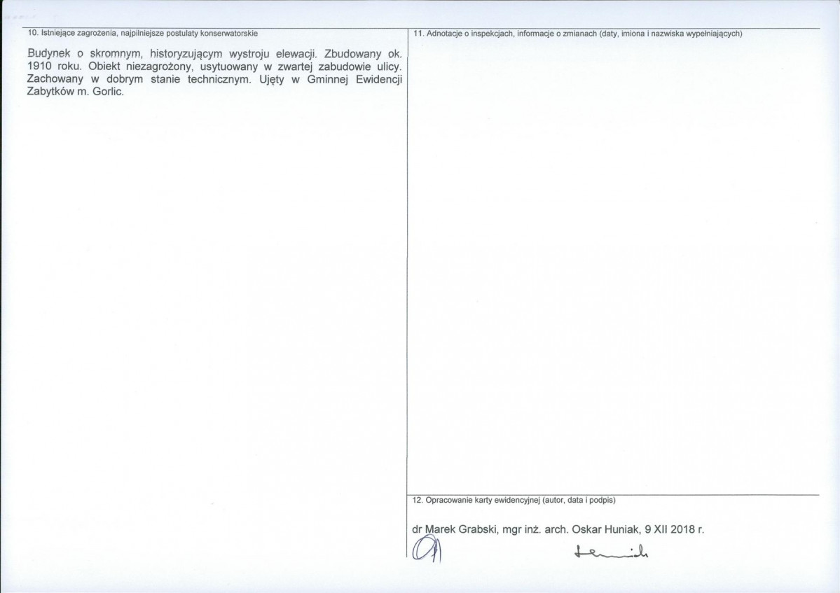Karta obiektu niewpisanego do rejestru, skan nr 2
