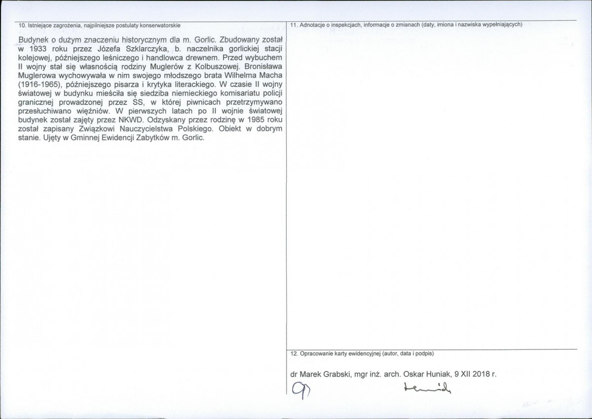 Karta obiektu niewpisanego do rejestru, skan nr 2