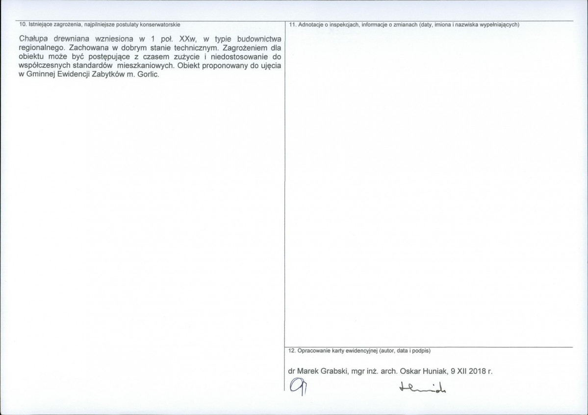 Karta obiektu niewpisanego do rejestru, skan nr 2