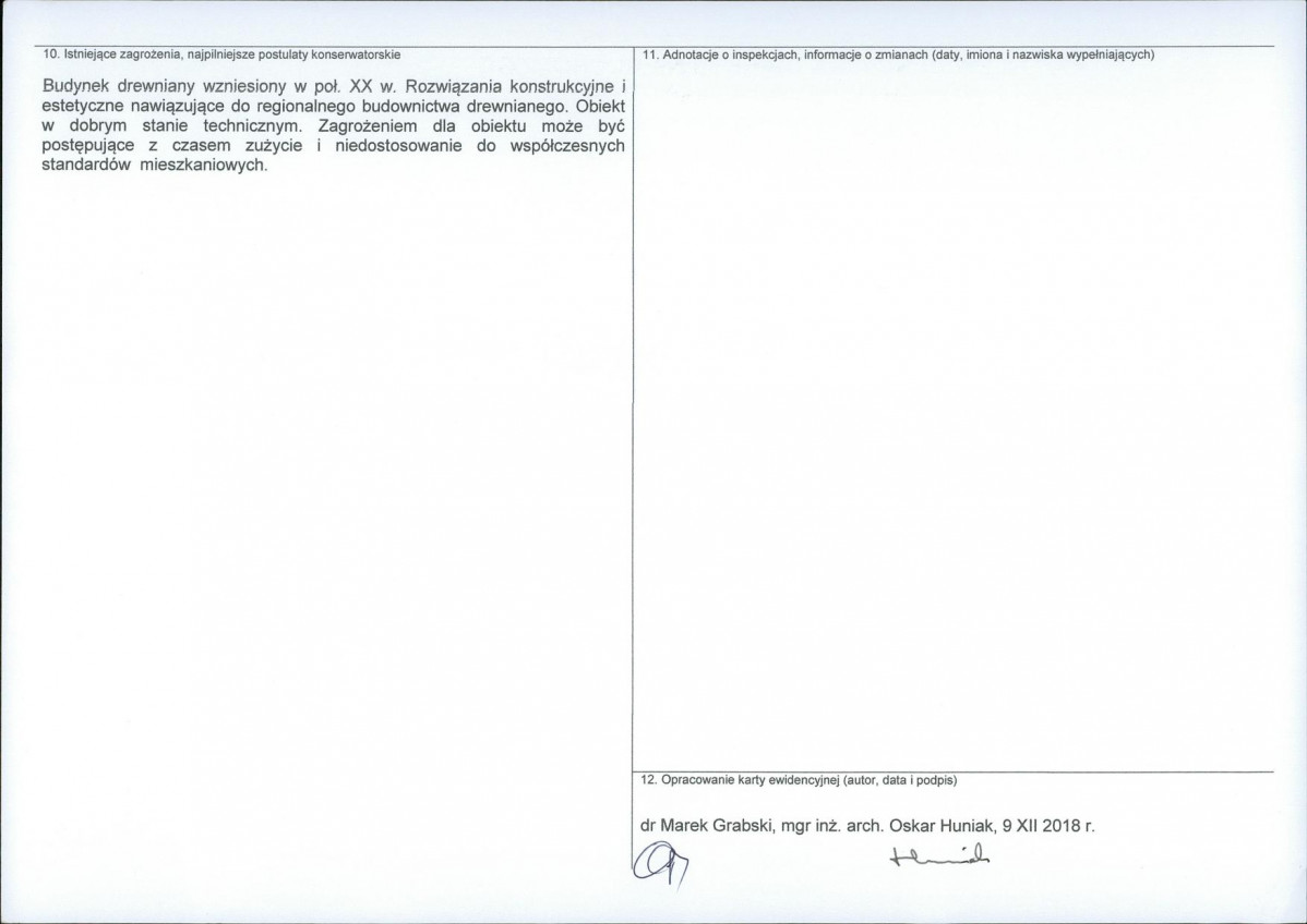 Karta obiektu niewpisanego do rejestru, skan nr 2