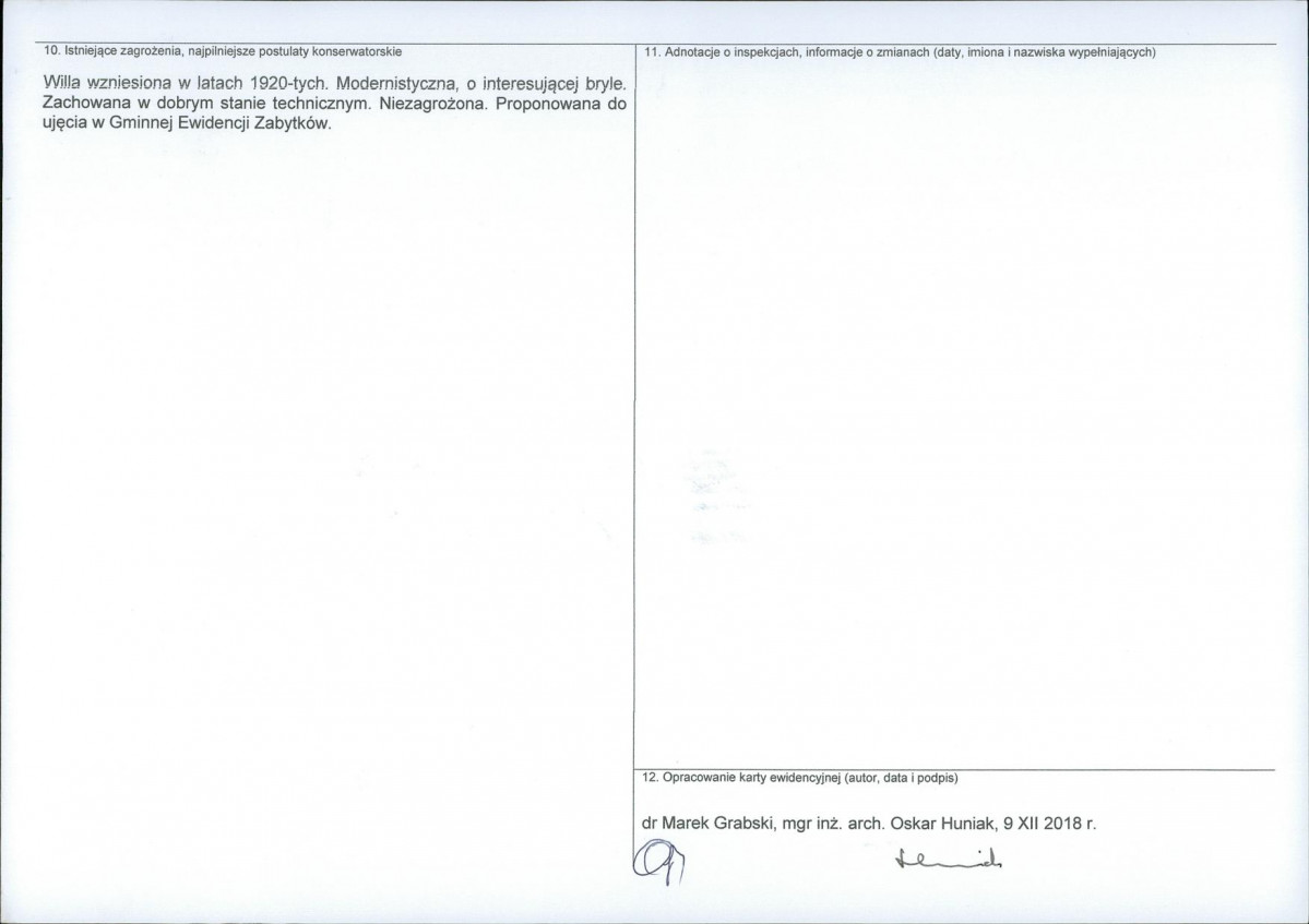 Karta obiektu niewpisanego do rejestru, skan nr 2