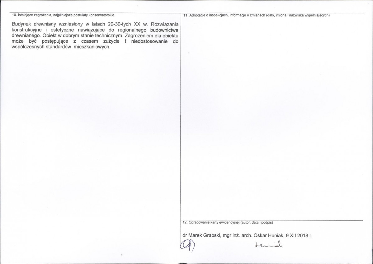 Karta obiektu niewpisanego do rejestru, skan nr 2