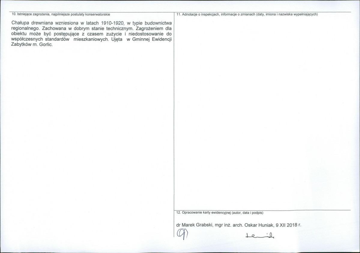 Karta obiektu niewpisanego do rejestru, skan nr 2