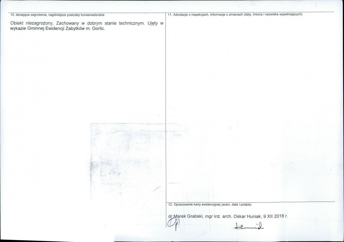 Karta obiektu niewpisanego do rejestru, skan nr 2