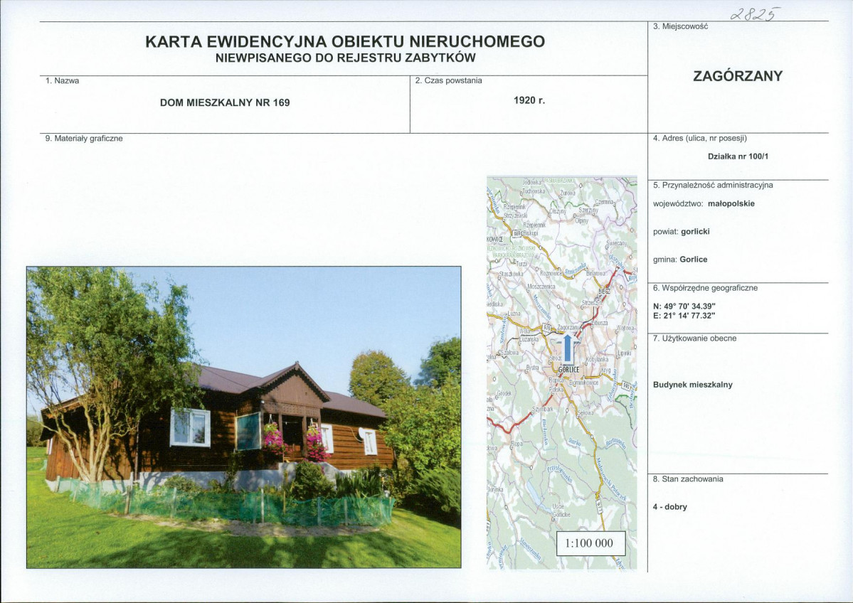 Karta obiektu niewpisanego do rejestru, skan nr 1