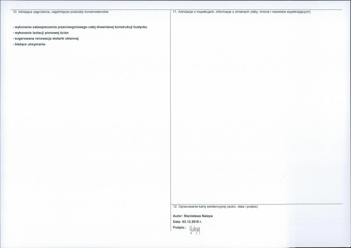 Karta obiektu niewpisanego do rejestru, skan nr 2