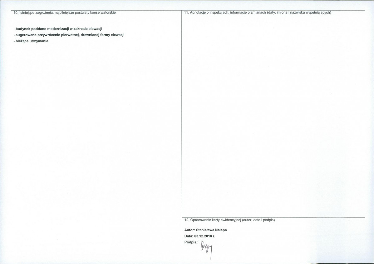 Karta obiektu niewpisanego do rejestru, skan nr 2