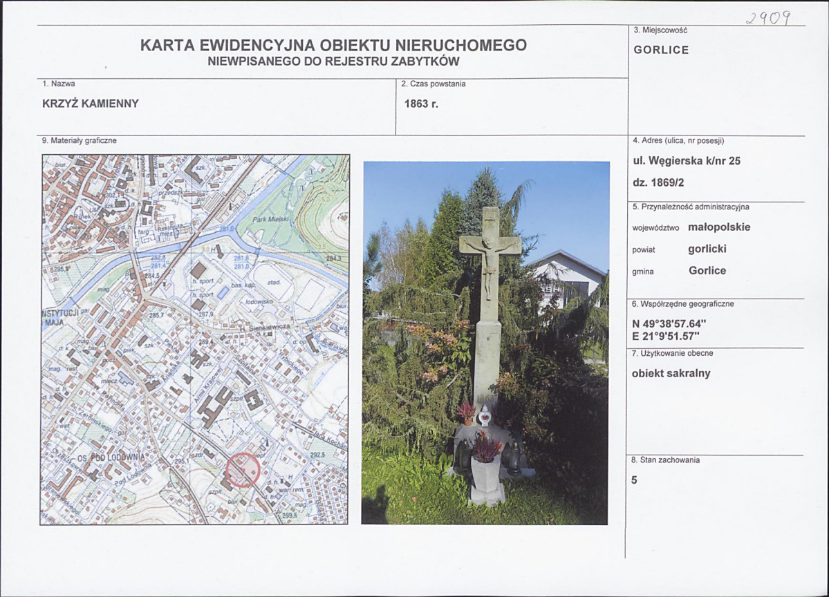 Karta obiektu niewpisanego do rejestru, skan nr 1