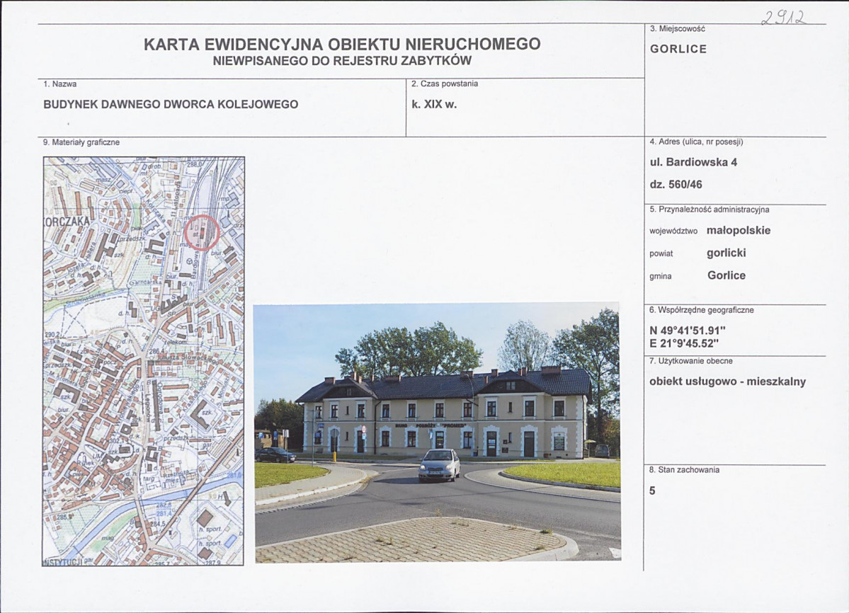 Karta obiektu niewpisanego do rejestru, skan nr 1