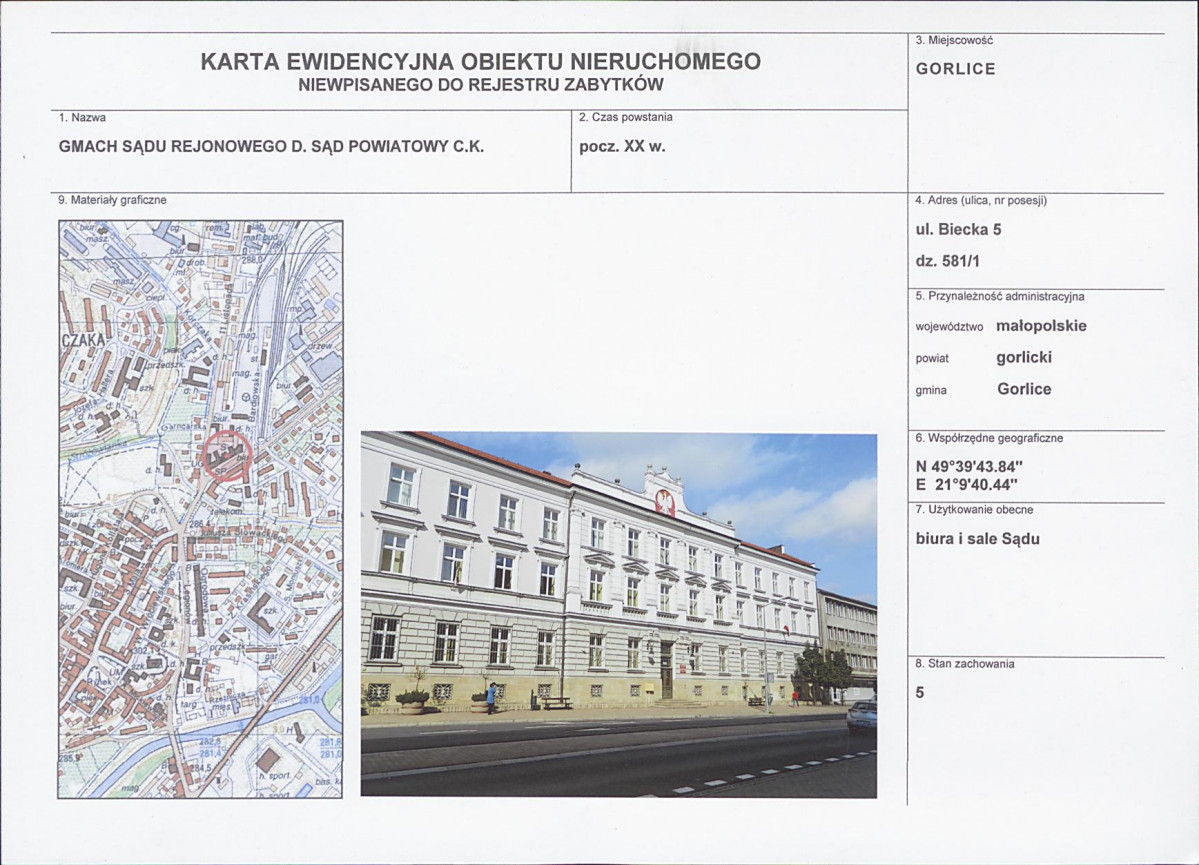 Karta obiektu niewpisanego do rejestru, skan nr 1