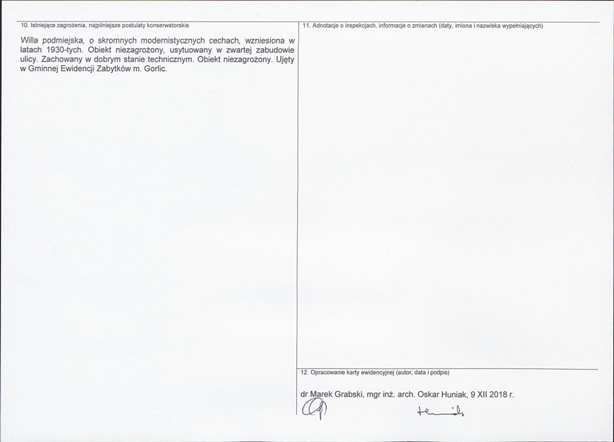 Karta obiektu niewpisanego do rejestru, skan nr 2