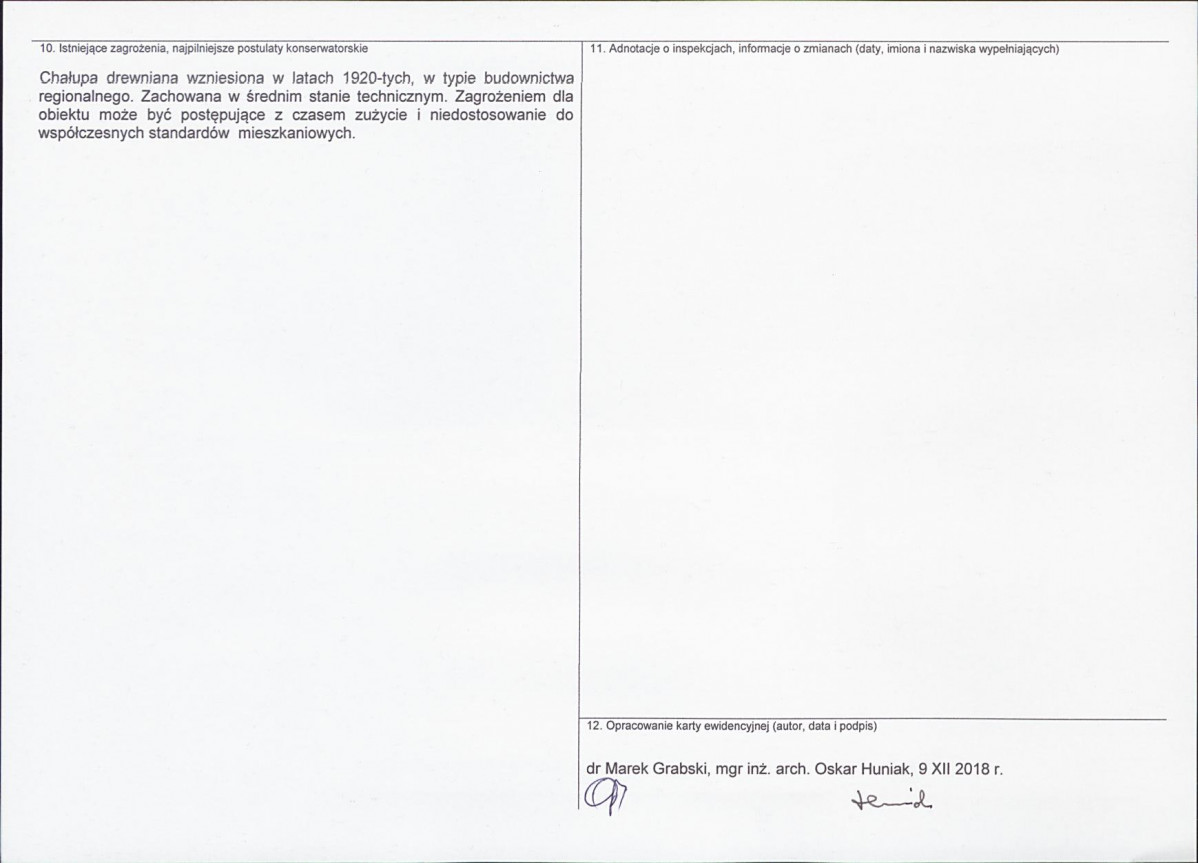 Karta obiektu niewpisanego do rejestru, skan nr 2