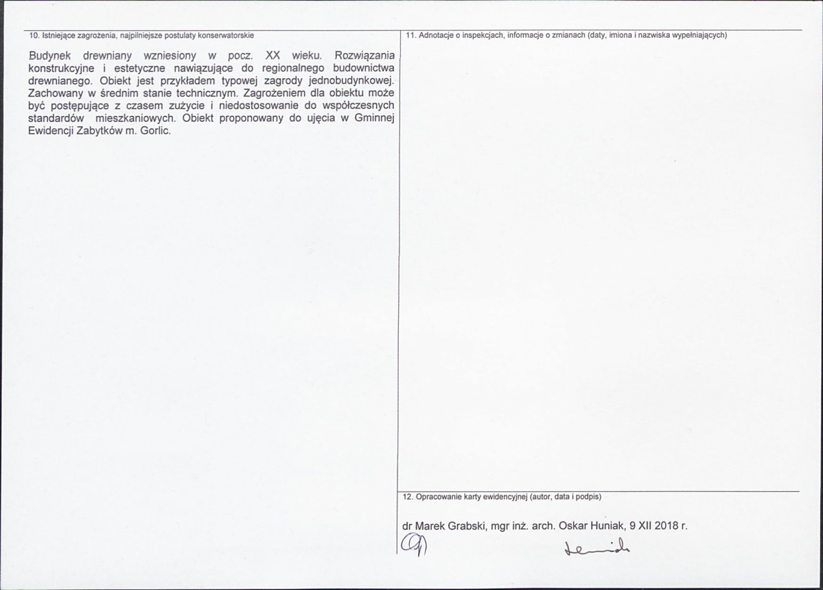 Karta obiektu niewpisanego do rejestru, skan nr 2