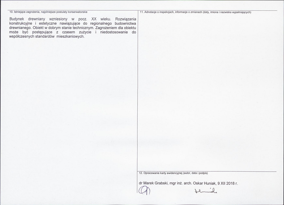 Karta obiektu niewpisanego do rejestru, skan nr 2