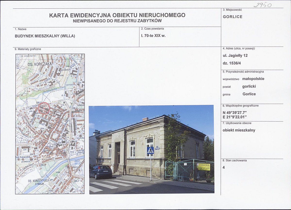 Karta obiektu niewpisanego do rejestru, skan nr 1
