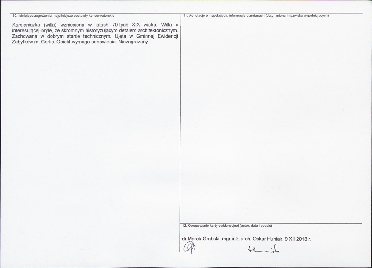 Karta obiektu niewpisanego do rejestru, skan nr 2