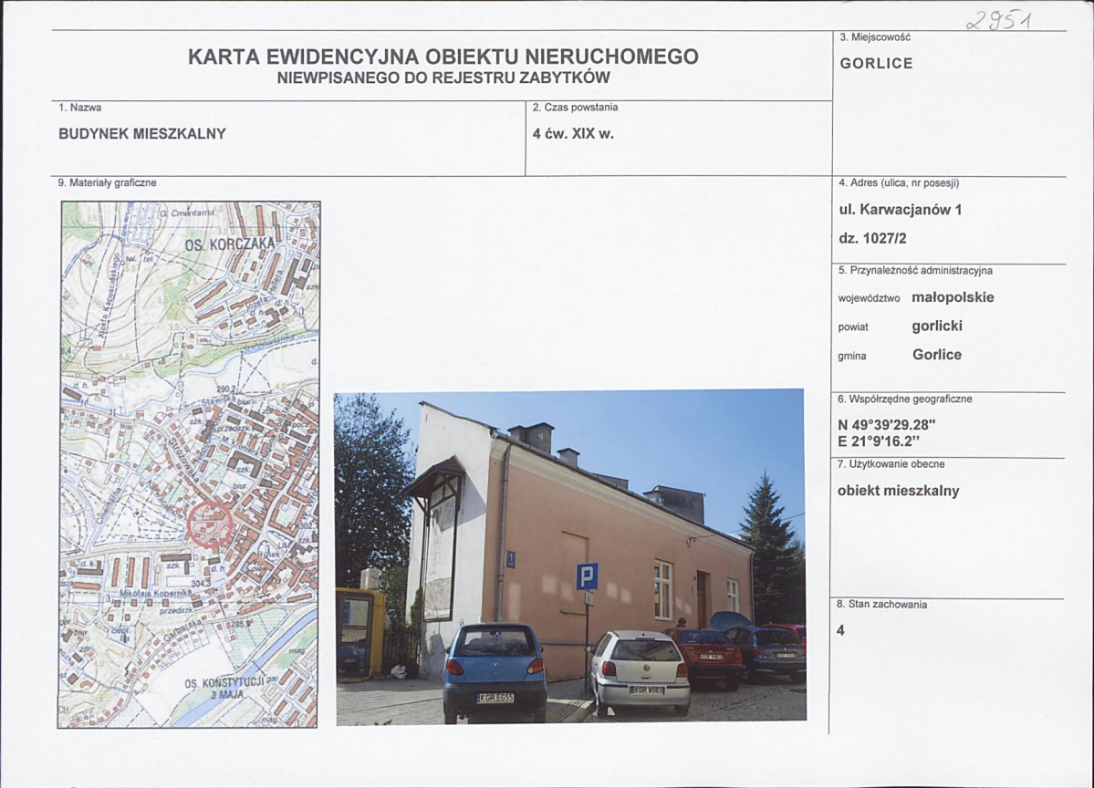 Karta obiektu niewpisanego do rejestru, skan nr 1