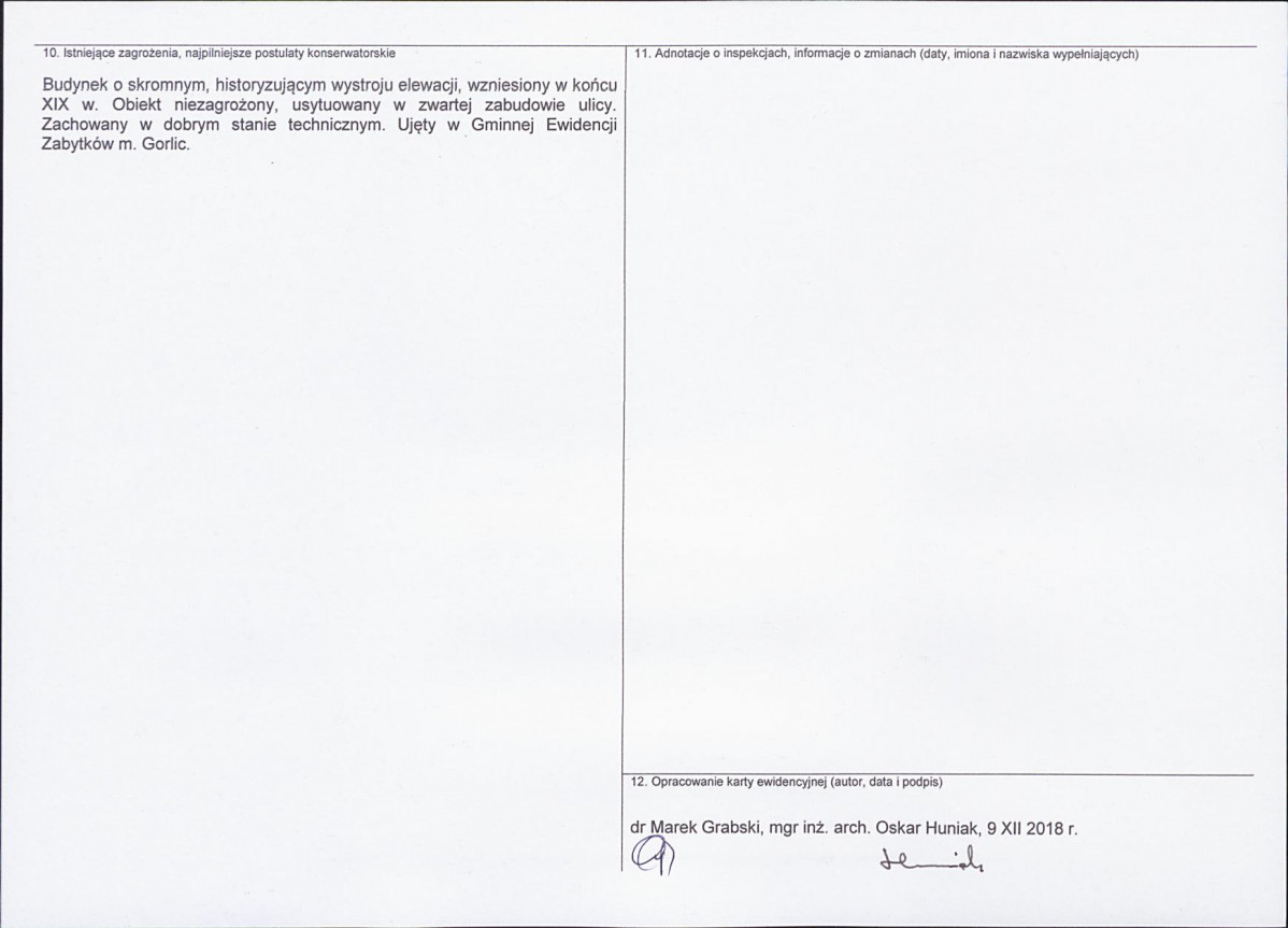 Karta obiektu niewpisanego do rejestru, skan nr 2