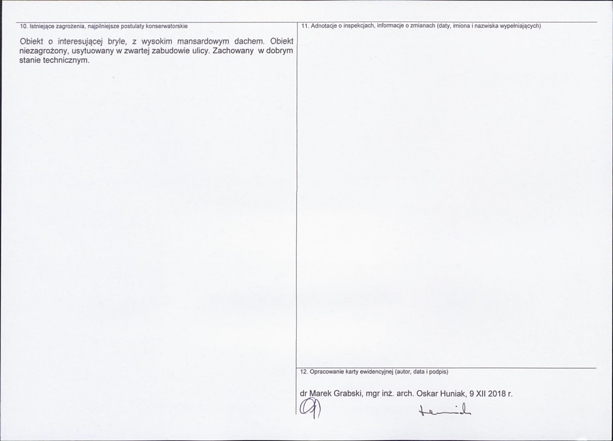 Karta obiektu niewpisanego do rejestru, skan nr 2