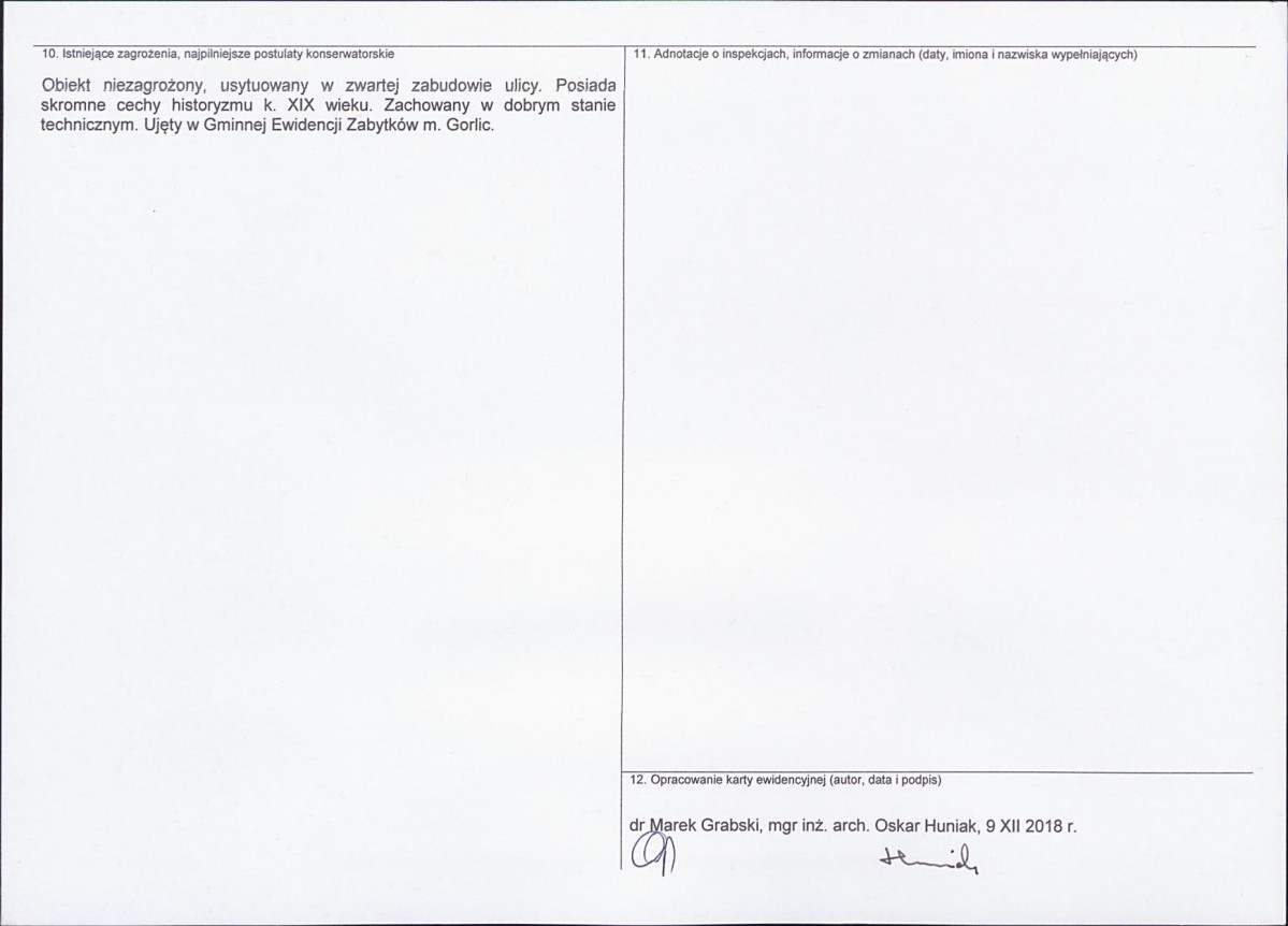 Karta obiektu niewpisanego do rejestru, skan nr 2
