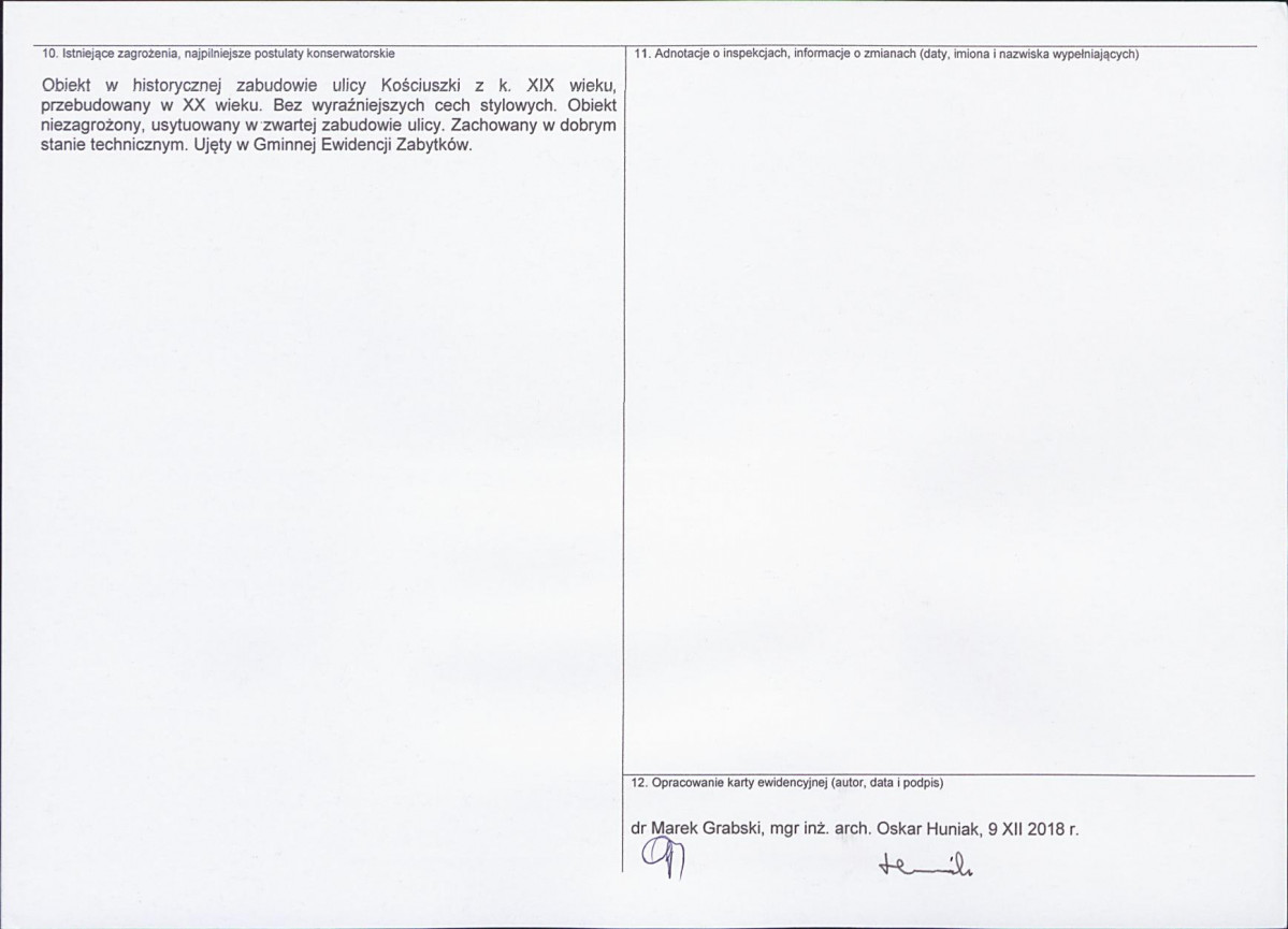 Karta obiektu niewpisanego do rejestru, skan nr 2