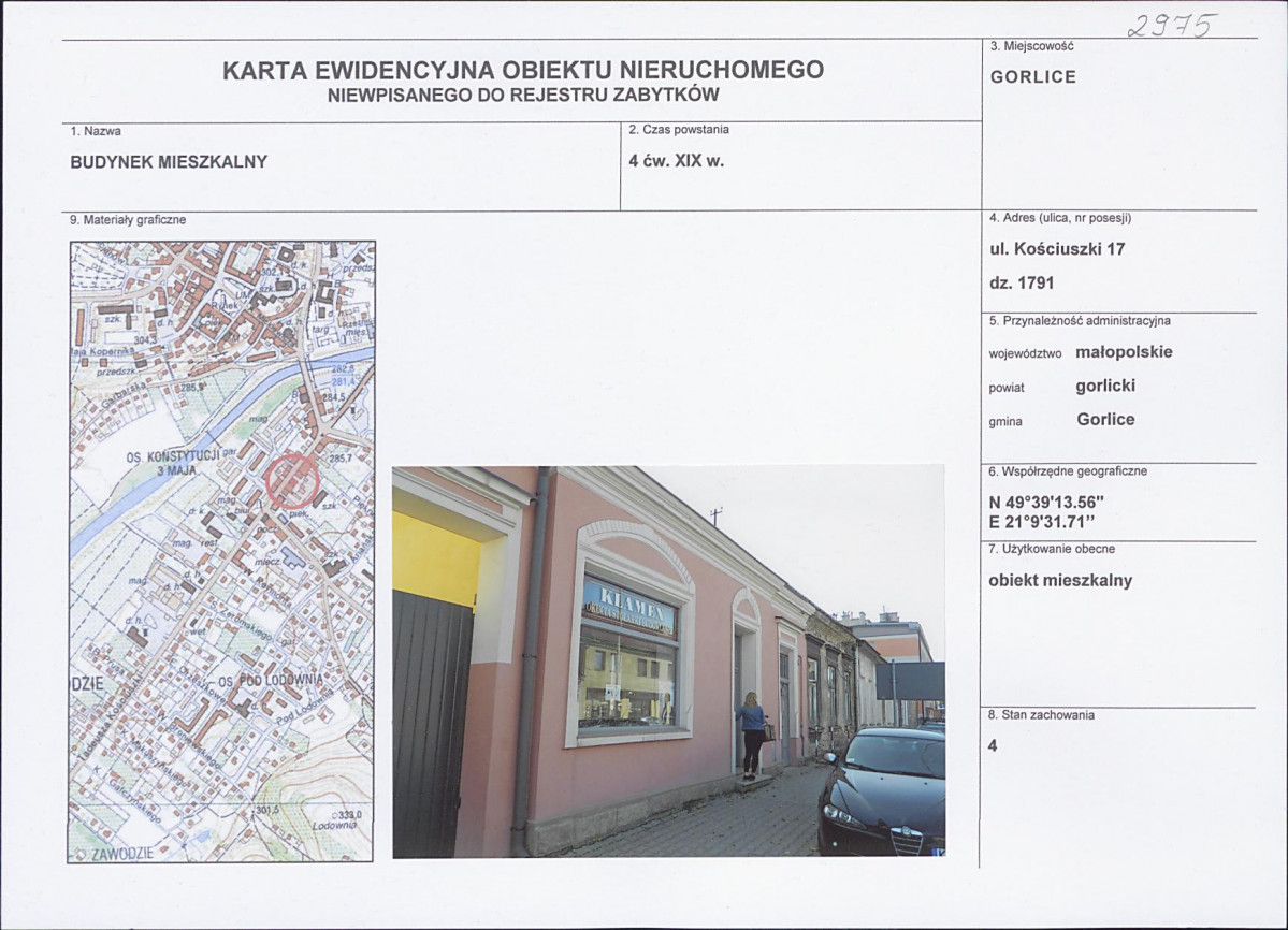 Karta obiektu niewpisanego do rejestru, skan nr 1