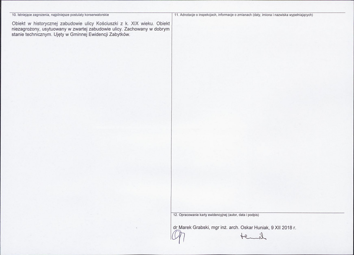 Karta obiektu niewpisanego do rejestru, skan nr 2