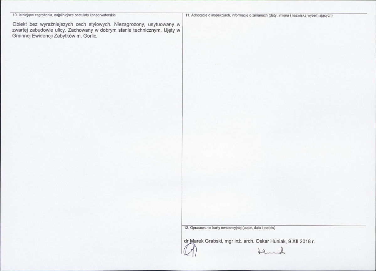 Karta obiektu niewpisanego do rejestru, skan nr 2