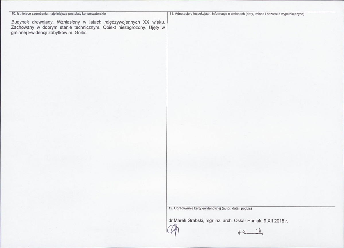 Karta obiektu niewpisanego do rejestru, skan nr 2
