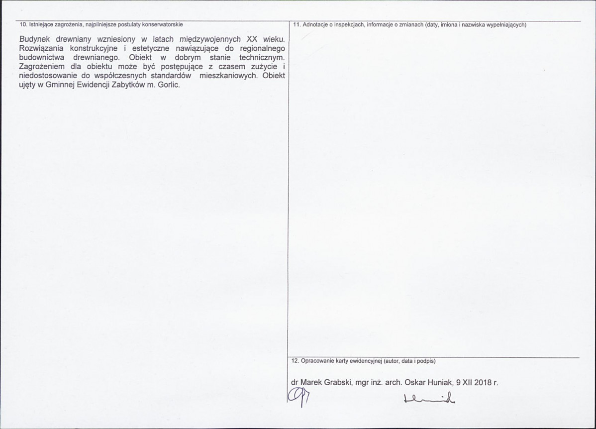 Karta obiektu niewpisanego do rejestru, skan nr 2