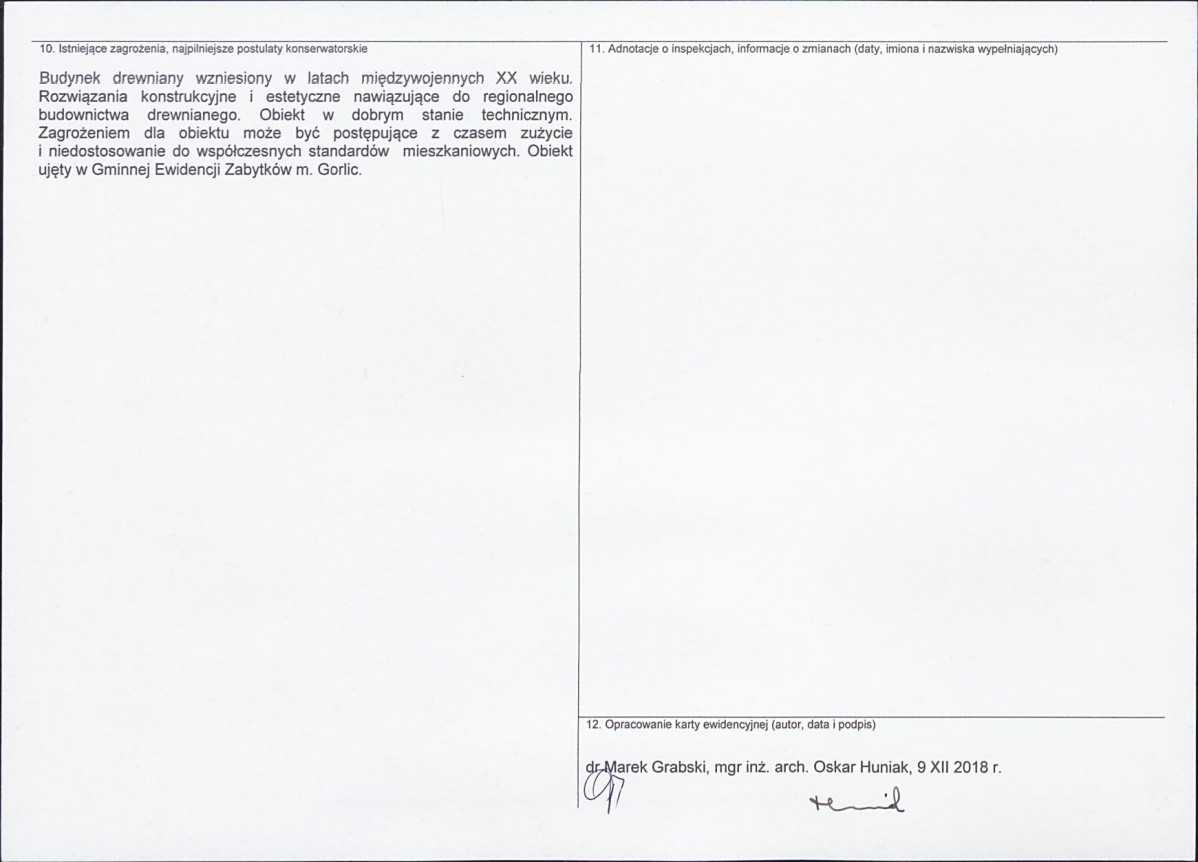 Karta obiektu niewpisanego do rejestru, skan nr 2
