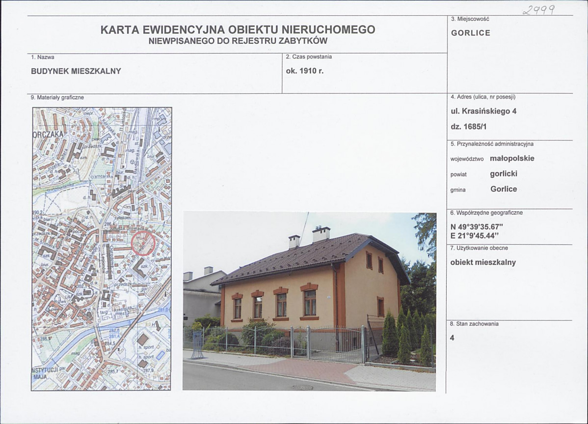 Karta obiektu niewpisanego do rejestru, skan nr 1