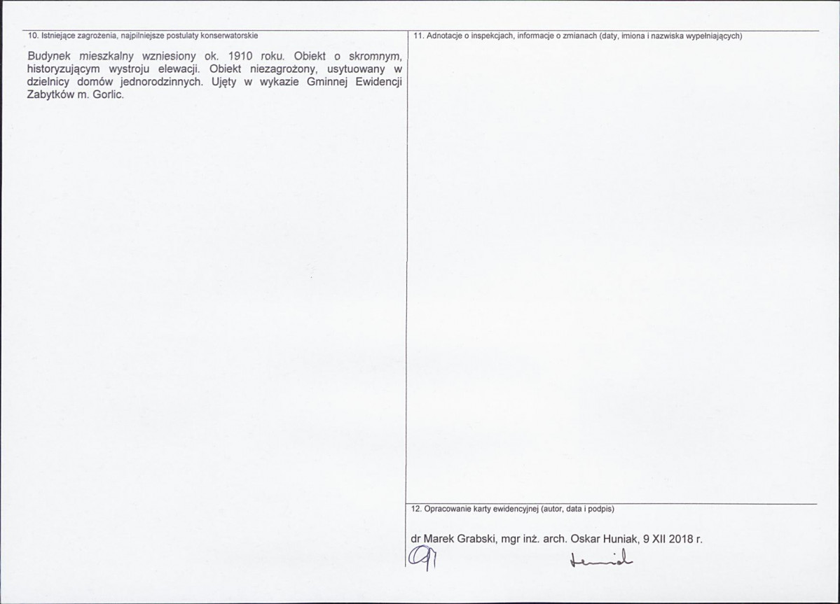 Karta obiektu niewpisanego do rejestru, skan nr 2