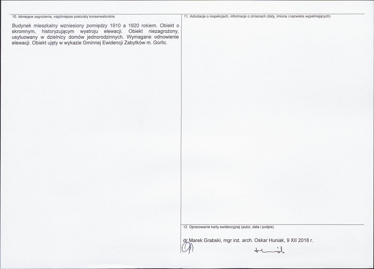 Karta obiektu niewpisanego do rejestru, skan nr 2