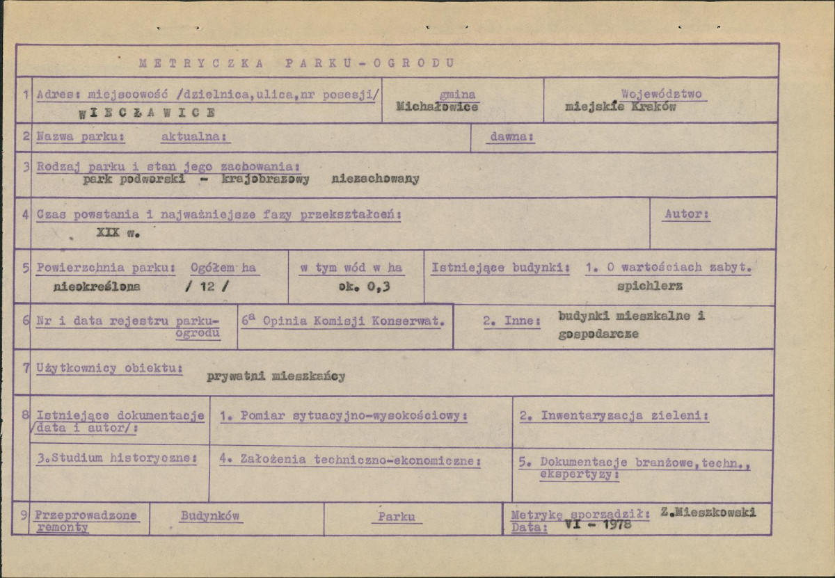 EP - Ewidencja parkowa, skan nr 6