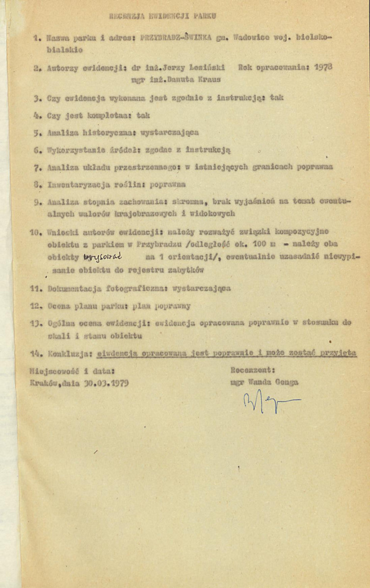 Ewidencja parkowa, skan nr 4