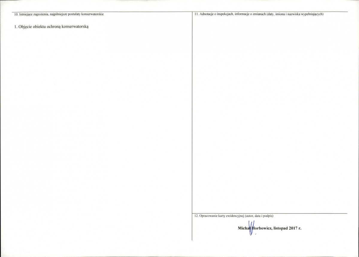 KEZN - Karta obiektu niewpisanego do rejestru, skan nr 2