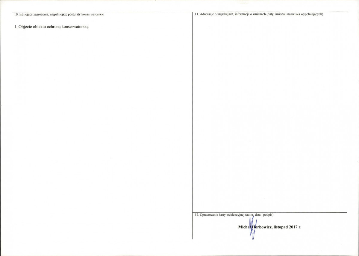 KEZN - Karta obiektu niewpisanego do rejestru, skan nr 2