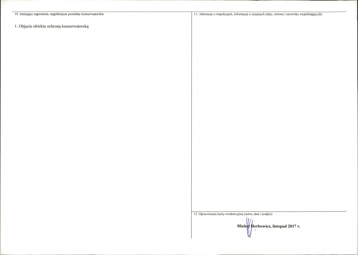 KEZN - Karta obiektu niewpisanego do rejestru, skan nr 2