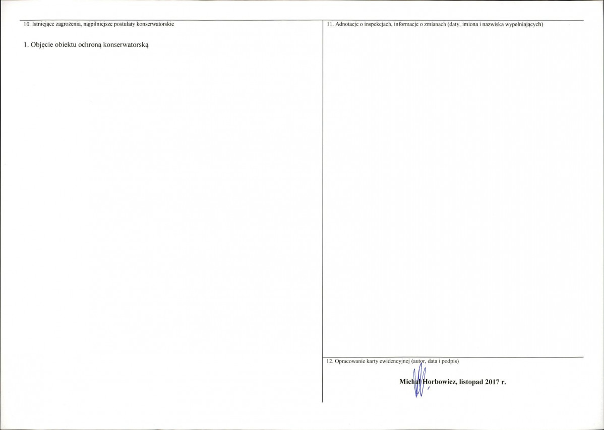 KEZN - Karta obiektu niewpisanego do rejestru, skan nr 2
