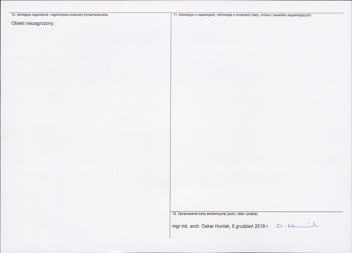 KEZN - Karta obiektu niewpisanego do rejestru, skan nr 2