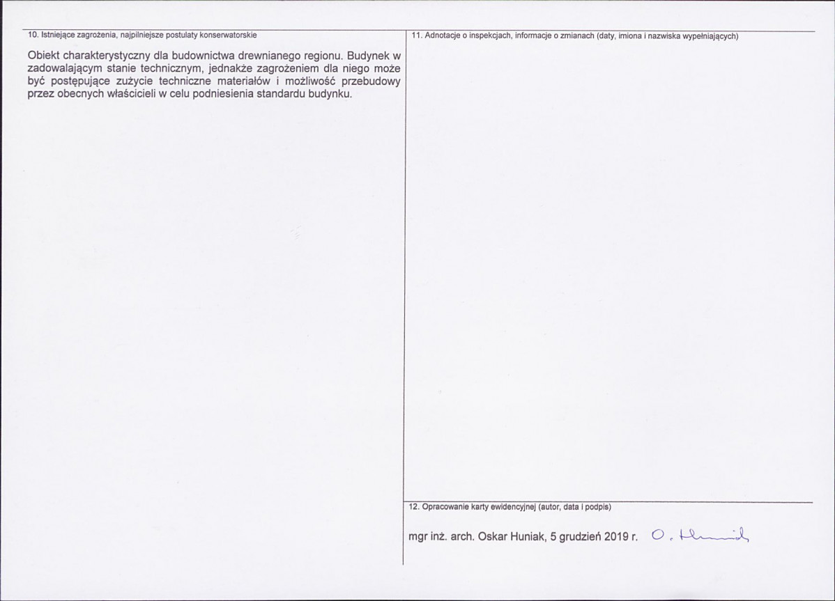 KEZN - Karta obiektu niewpisanego do rejestru, skan nr 2