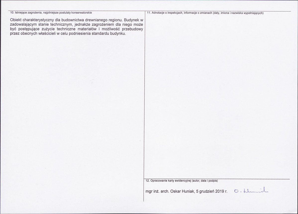 KEZN - Karta obiektu niewpisanego do rejestru, skan nr 2