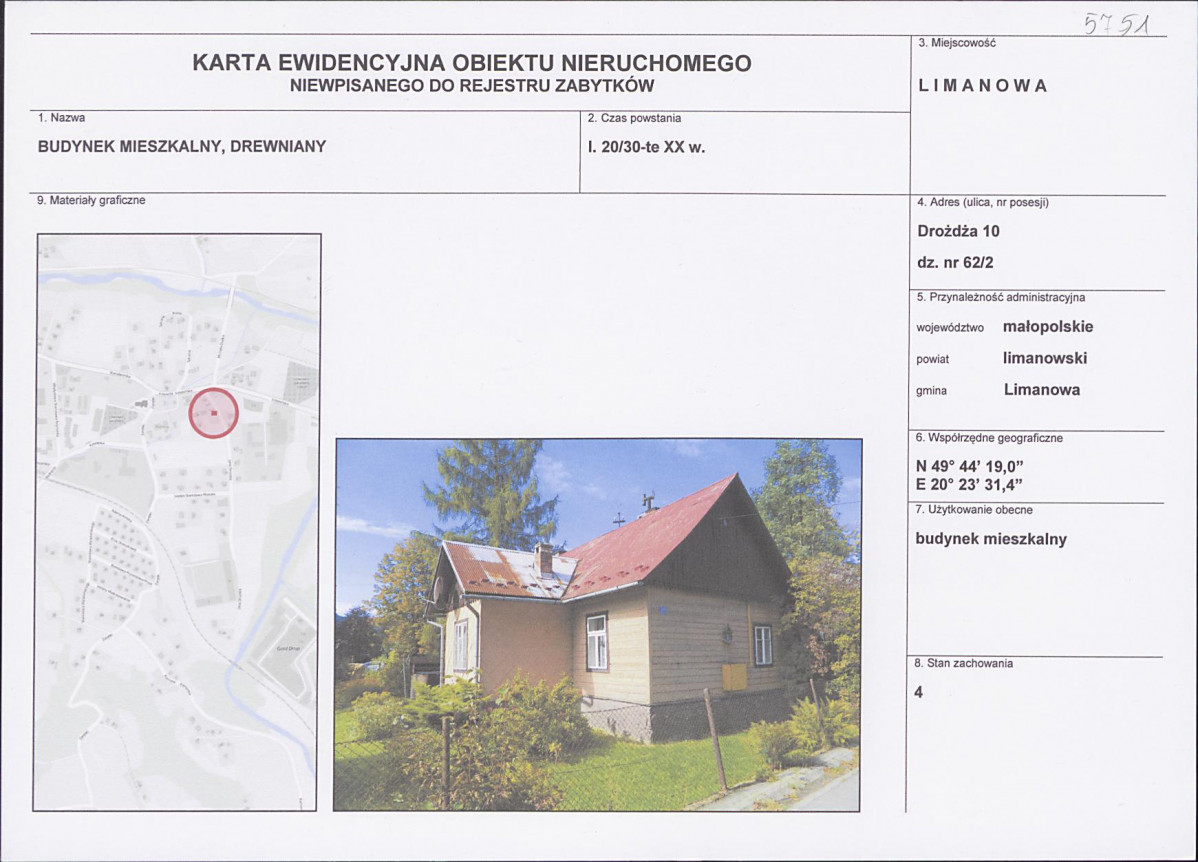 KEZN - Karta obiektu niewpisanego do rejestru, skan nr 1